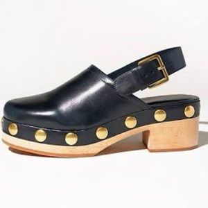 Charlotte Stone Jona Clogs Black Leather Studded 8